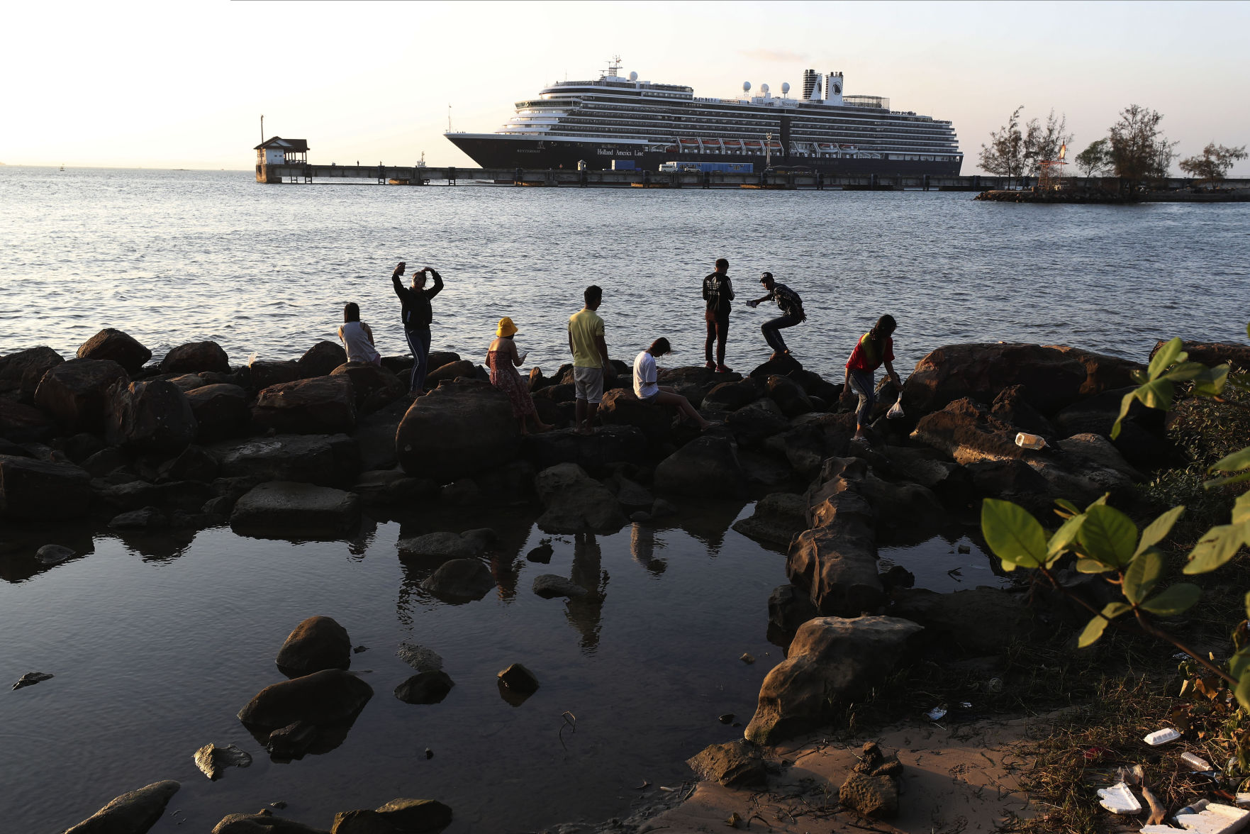 APTOPIX Cambodia Outbreak Cruise Ship